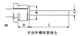 双金属温度计可动外螺纹管接头